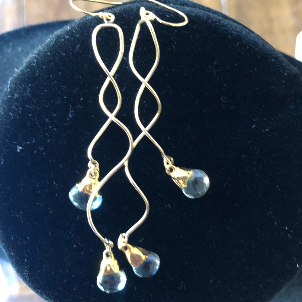 New aquamarine spiral earrings